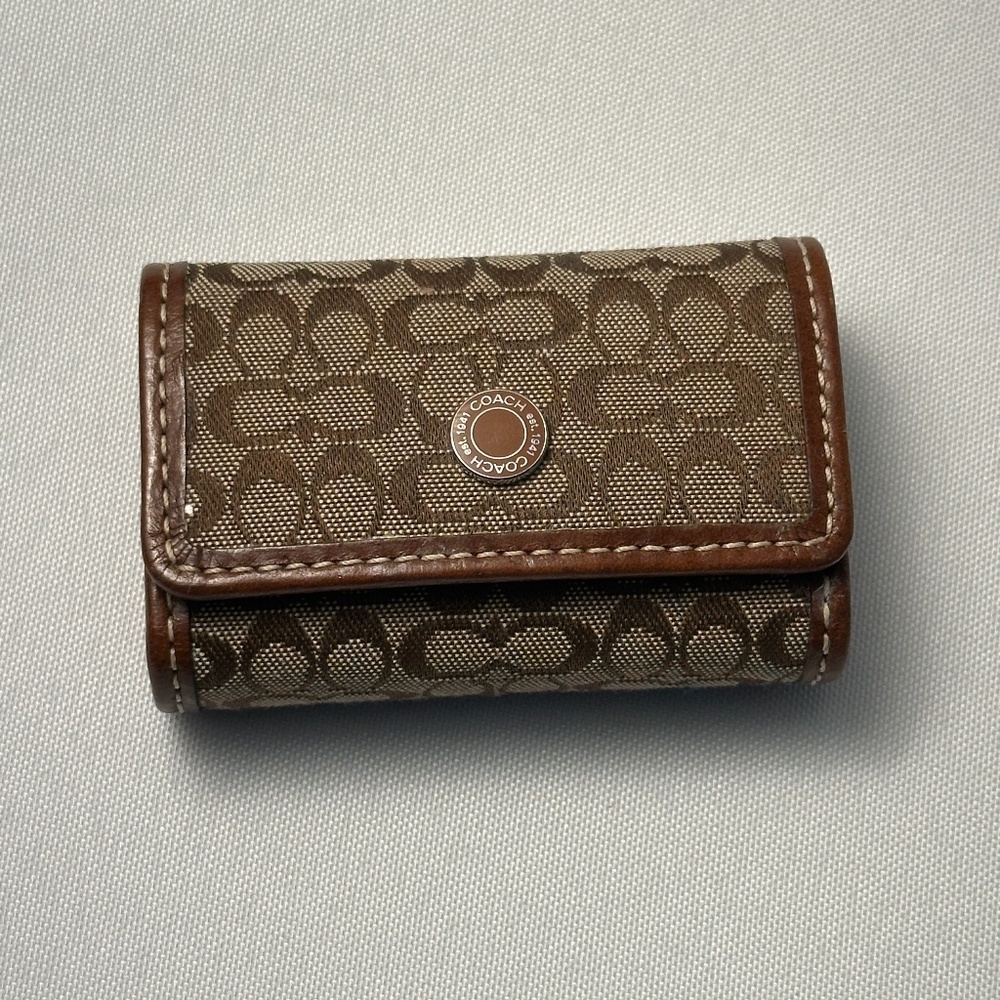 COACH Signature Logo Contact Lens Travel Case Holder with Compact Mirror